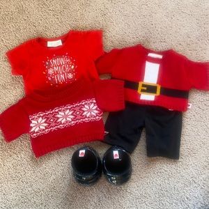 Build a Bear Lot of Winter Christmas Themed Outfits